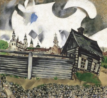  grau - Das Haus in Grau Zeitgenosse Marc Chagall